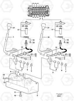 2624 Control levers : travelling EC70 TYPE 233, Volvo Construction Equipment