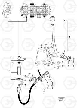 12198 Control lever : dozer blade EC50 TYPE 247, Volvo Construction Equipment