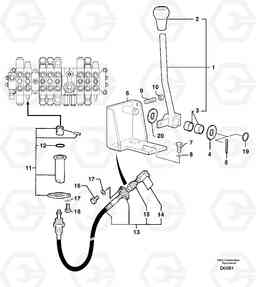 6922 Control lever : dozer blade EW50 TYPE 256, Volvo Construction Equipment