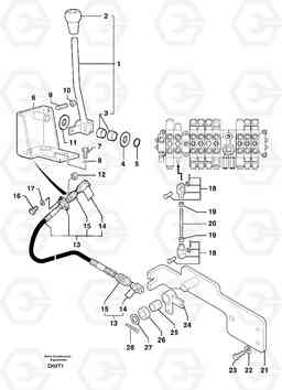 105304 Control lever : dozer blade EW50VV TYPE 256, Volvo Construction Equipment