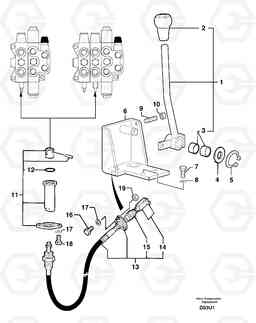 2625 Control lever : dozer blade EC70 TYPE 233, Volvo Construction Equipment