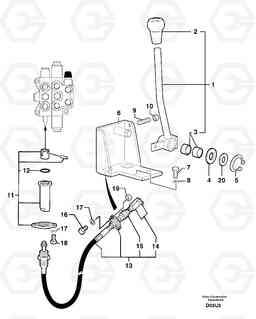 11571 Control lever : dozer blade EW70VV TYPE 262, Volvo Construction Equipment
