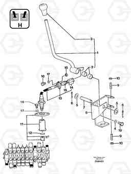 23453 Control lever : dozer blade EC14 TYPE 246, 271, Volvo Construction Equipment