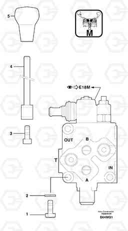 25853 Control lever : dozer blade EC14 TYPE 246, 271, Volvo Construction Equipment
