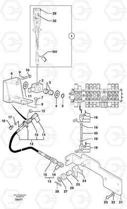 102545 Control lever : stabiliser EW50VV TYPE 256, Volvo Construction Equipment