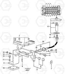 2626 Control pedal : accessories on attachment - 90 l/m EC70 TYPE 233, Volvo Construction Equipment