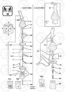 25859 Control lever : dipper arm / slewing ( left ) EC14 TYPE 246, 271, Volvo Construction Equipment
