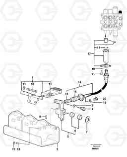 2627 Control pedal : hand-operated accessories - 58 l/m EC70 TYPE 233, Volvo Construction Equipment