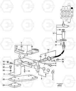 2495 Control pedal : hand-operated accessories - 58 l/m EC70VV TYPE 233, Volvo Construction Equipment