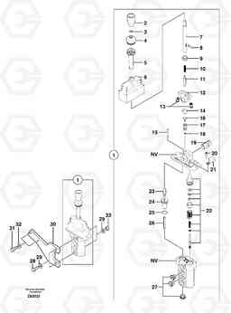 8877 Hand brake control EW70 TYPE 262, Volvo Construction Equipment