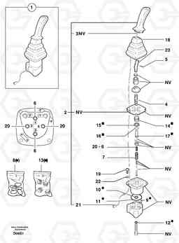 13512 Control lever : boom / bucket ( right ) EW50 TYPE 256, Volvo Construction Equipment