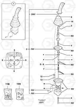 26176 Control lever : boom / bucket ( right ) EW50VV TYPE 256, Volvo Construction Equipment