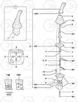 11578 Control lever : boom / bucket ( right ) EW70VV TYPE 262, Volvo Construction Equipment