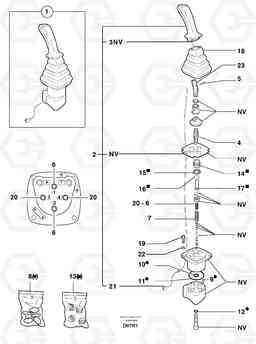 7034 Control lever : dipper arm / slewing ( left ) EC50VV TYPE 247, Volvo Construction Equipment