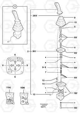 26177 Control lever : dipper arm / slewing  ( left ) EW50VV TYPE 256, Volvo Construction Equipment