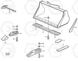 18091 Bucket, straight lip, alt. edge savers or teeth ATTACHMENTS ATTACHMENTS WHEEL LOADERS GEN. - C, Volvo Construction Equipment