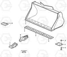 22442 Bucket, straight lip, alt. edge savers or teeth ATTACHMENTS ATTACHMENTS BUCKETS, Volvo Construction Equipment