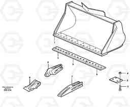 11204 Bucket, straight lip, alt. edge savers or teeth ATTACHMENTS ATTACHMENTS WHEEL LOADERS GEN. - C, Volvo Construction Equipment