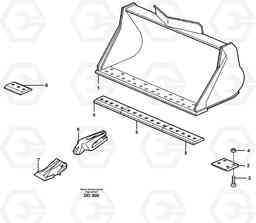 78842 Bucket, straight lip, alt. edge savers or teeth ATTACHMENTS ATTACHMENTS WHEEL LOADERS GEN. - C, Volvo Construction Equipment