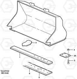 32453 Bucket, straight lip without teeth ATTACHMENTS ATTACHMENTS WHEEL LOADERS GEN. D - E, Volvo Construction Equipment