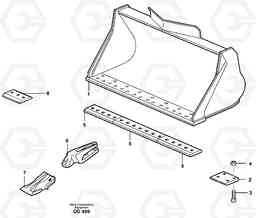 34493 Bucket, straight lip, alt. edge savers or teeth ATTACHMENTS ATTACHMENTS WHEEL LOADERS GEN. D - E, Volvo Construction Equipment