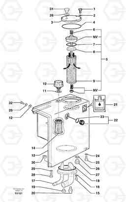 102833 Hydraulic tank EC70VV TYPE 233, Volvo Construction Equipment
