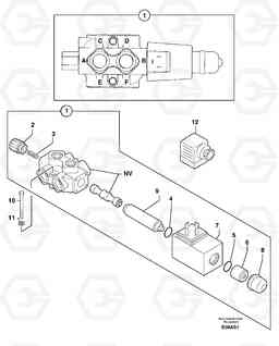 6917 Slewing-offset selector switch ( for valve ) EW50 TYPE 256, Volvo Construction Equipment