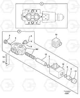 6915 Slewing-offset selector switch EW50 TYPE 256, Volvo Construction Equipment