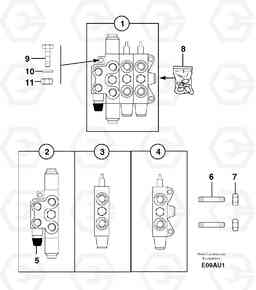 3323 Control valve : 3 spools EC70VV TYPE 233, Volvo Construction Equipment