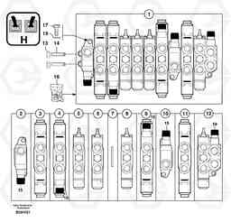 105101 Control valve : 8 spools EC14 TYPE 246, 271, Volvo Construction Equipment