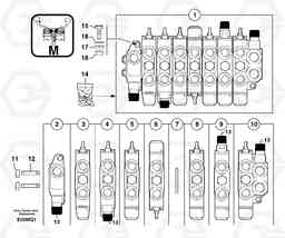 21173 Control valve : 7 spools EC14 TYPE 246, 271, Volvo Construction Equipment