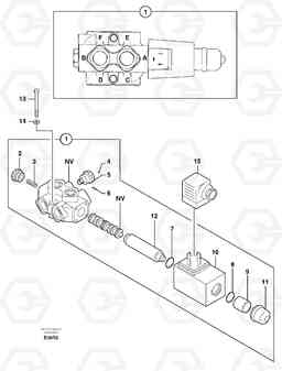 7345 Slewing-offset selector switch EC50VV TYPE 247, Volvo Construction Equipment