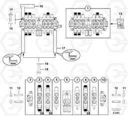 12170 Control valve : 6 spools EC50 TYPE 247, Volvo Construction Equipment
