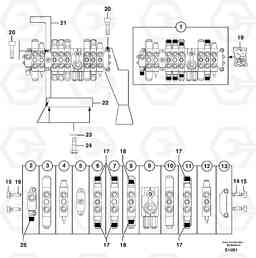 6886 Control valve : 8 spools EW50 TYPE 256, Volvo Construction Equipment