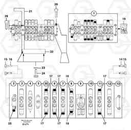 33206 Control valve : 9 spools EW50VV TYPE 256, Volvo Construction Equipment