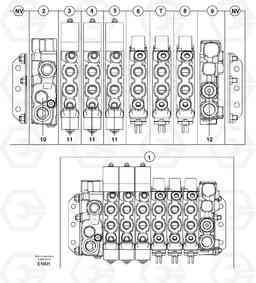 17835 Control valve : 6 spools EC70 TYPE 233, Volvo Construction Equipment