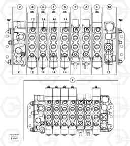 17836 Control valve : 7 spools EC70VV TYPE 233, Volvo Construction Equipment