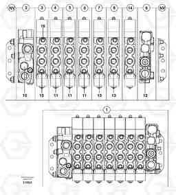 17839 Control valve : 7 spools EW70VV TYPE 262, Volvo Construction Equipment