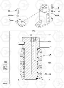 104969 Swivel joint EC14 TYPE 246, 271, Volvo Construction Equipment