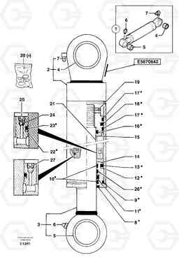 7473 Boom cylinder EC50VV TYPE 247, Volvo Construction Equipment