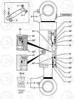 32842 Boom cylinder EW50VV TYPE 256, Volvo Construction Equipment