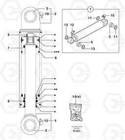 3211 Boom cylinder EC70VV TYPE 233, Volvo Construction Equipment