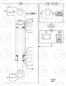 74651 Bucket cylinder EC14 TYPE 246, 271, Volvo Construction Equipment