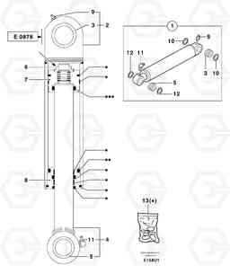 13490 Bucket cylinder EW70 TYPE 262, Volvo Construction Equipment