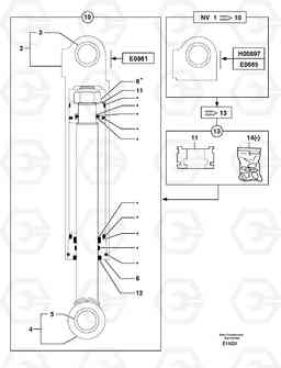 21941 Dozer blade cylinder EC14 TYPE 246, 271, Volvo Construction Equipment