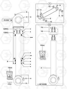 2740 Bucket cylinder EC70 TYPE 233, Volvo Construction Equipment