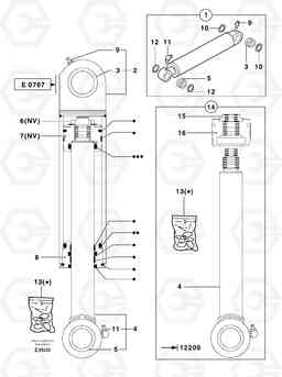 13489 Bucket cylinder EW70 TYPE 262, Volvo Construction Equipment