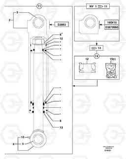 21944 Boom offset cylinder EC14 TYPE 246, 271, Volvo Construction Equipment