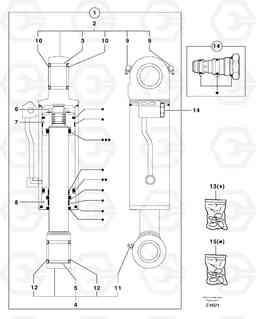 3202 Dozer blade cylinder EC70VV TYPE 233, Volvo Construction Equipment