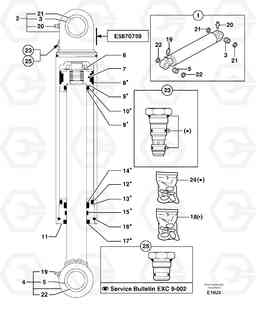 18382 Dozer blade cylinder / stabiliser cylinder EW70VV TYPE 262, Volvo Construction Equipment